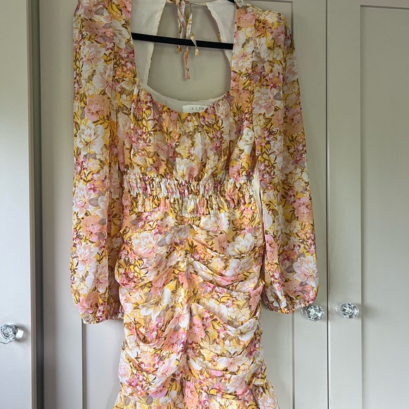 Astr Yellow and Orange Ruffled Tiered Sundress - Picture 5 of 5